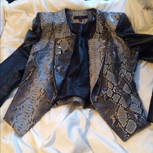 Snake skin faux leather jacket